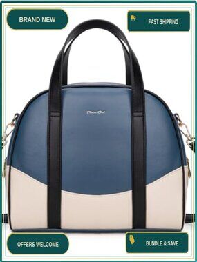Vegan Leather Dome Satchel Crossbody Handbag with Detachable Strap